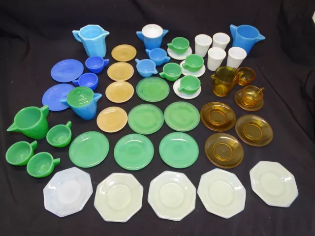 Akro Agate Child's Toy 49pc Set Misc. Colors and Patterns