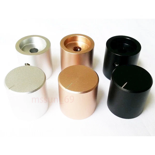 24X25MM Aluminum Amp Volume Potentiometer Knob 6.0mm Button for Audio Tube Amp