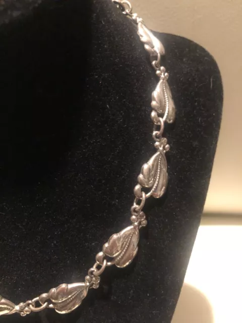 Danecraft Sterling Silver Leaf 14" Necklace. Vintage