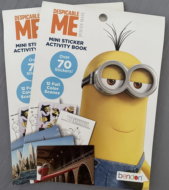 DESPICABLE ME MINION Made Mini Sticker Activity Book Set Of 2 Books NEW