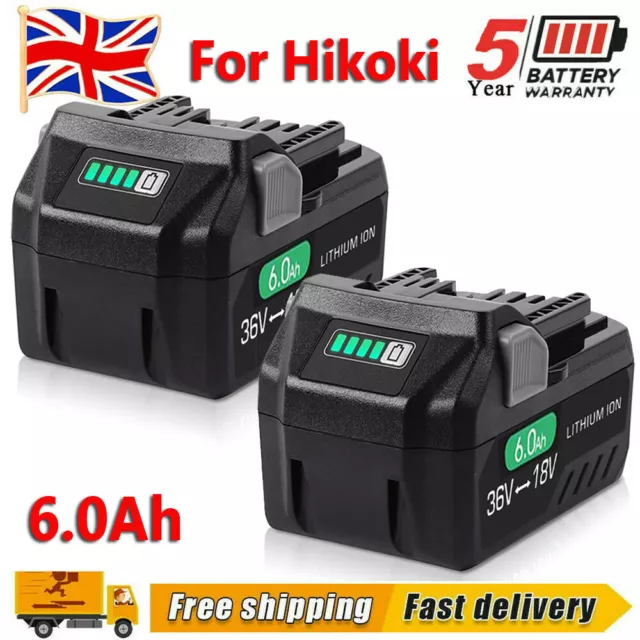 2Pack For HiKoki BSL 36A18 Multi-Volt Li-ion Battery 18V/36V 6.0Ah BSL 36B18 New