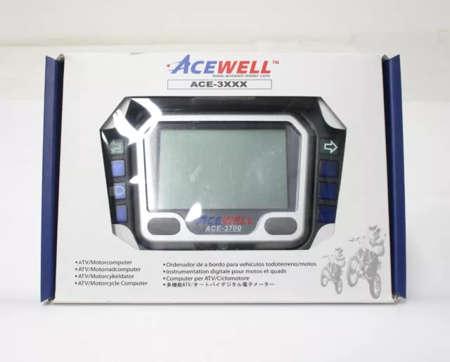 New Acewell 3700 Digital Speedometer Tachometer ATV Motorcycle Computer