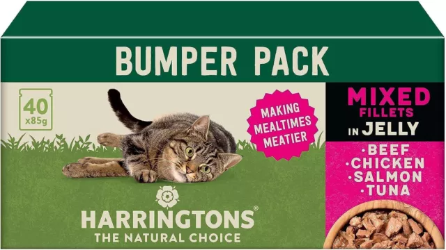 Harringtons Grain Free Mixed Selection in Jelly Wet Cat Food 40X85G - Excellent