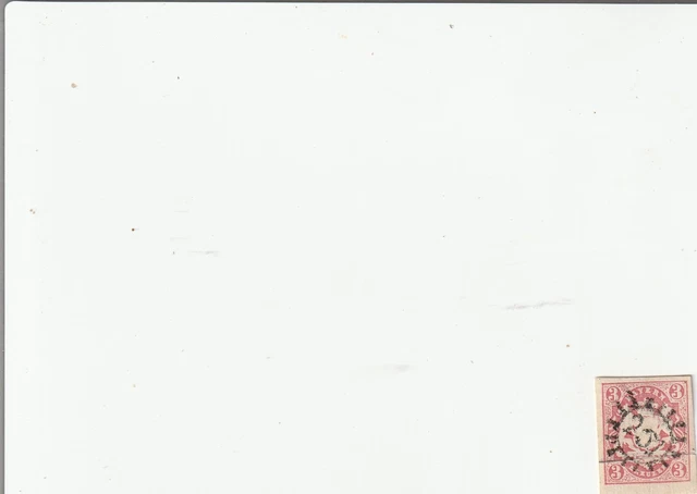 Briefmarke, Bayern Nr. 15 mit roten Seidenfaden