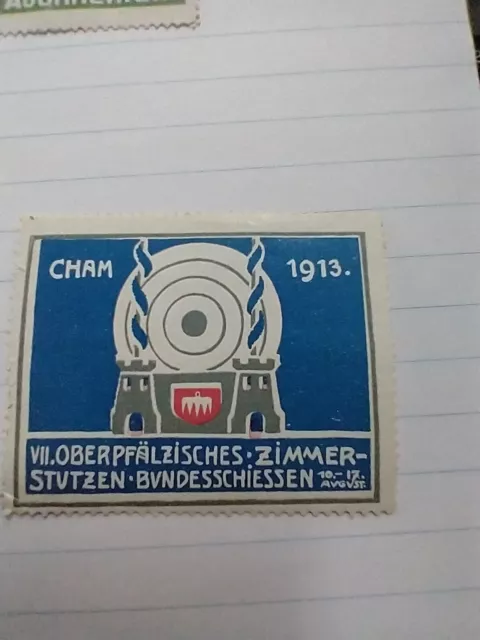 Werbemarke Reklamemark Bundesschiessen 1913 Oberpfalz