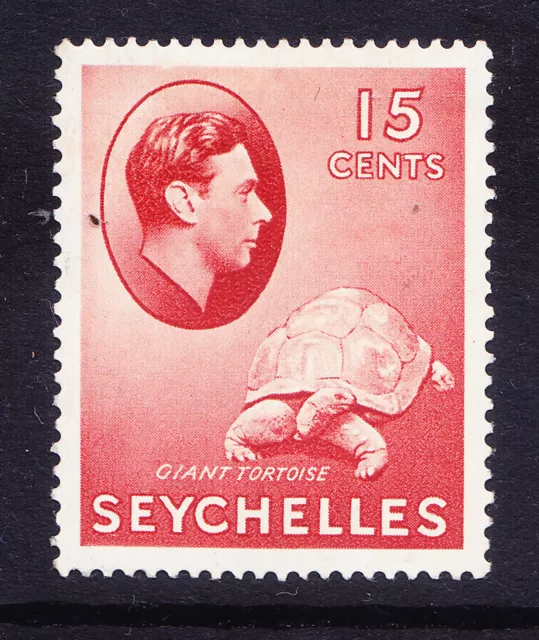 SEYCHELLES GVI 1938 SG139a 15c brown-carmine chalky paper mounted mint cat£28