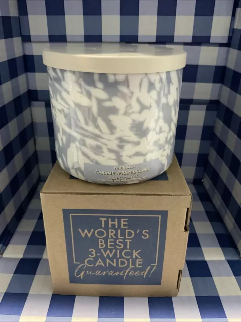 Bath And Body Works Large  Caramel Frappuccino  14.5 Oz 3 Wick Candle