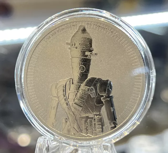 2022 Star Wars IG-11 Assassin Droid Mandalorian Nuie .999 Silver  Mintage 25,000
