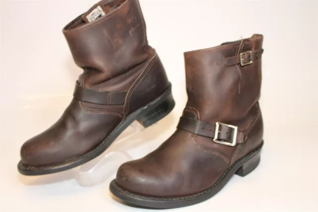 Frye USA Made 77500 Engineer 8R Womens 9.5 M Harness Brown Leather Biker Boots