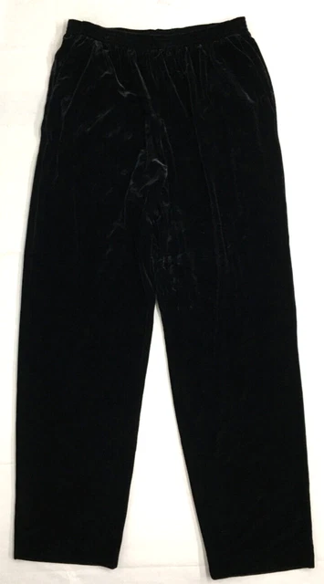 "Pantaloni vintage anni '90 retrò neri velluto vita alta affusolata taglia 12 W 30"" L 28"