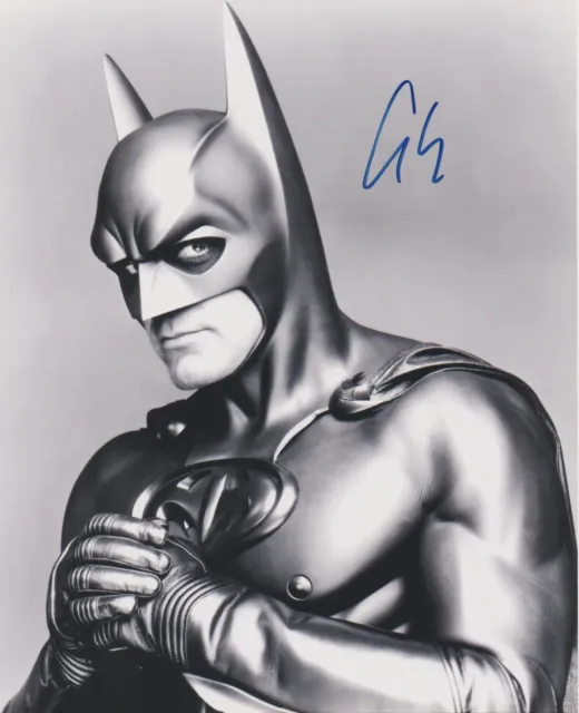 GEORGE CLOONEY signed BATMAN ROBIN 8x10 w/ coa GOTHAM CITY'S DARK NIGHT portrait