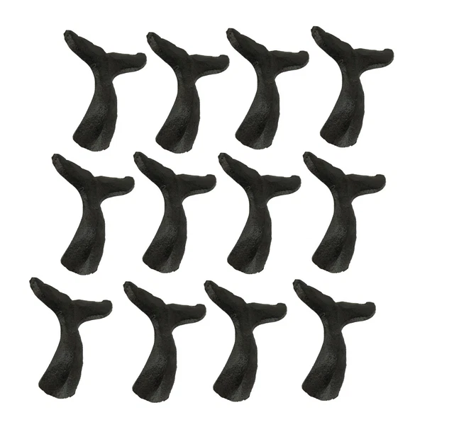Cast Iron Whale Tail Drawer Pulls Cabinet Knobs Coastal Decor Handles Set of 12