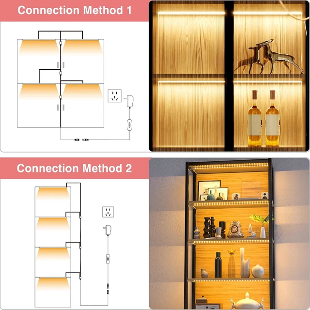 LED UNDER SHELF Lighting 4*50cm Flexible LED Strip Lights with Switch