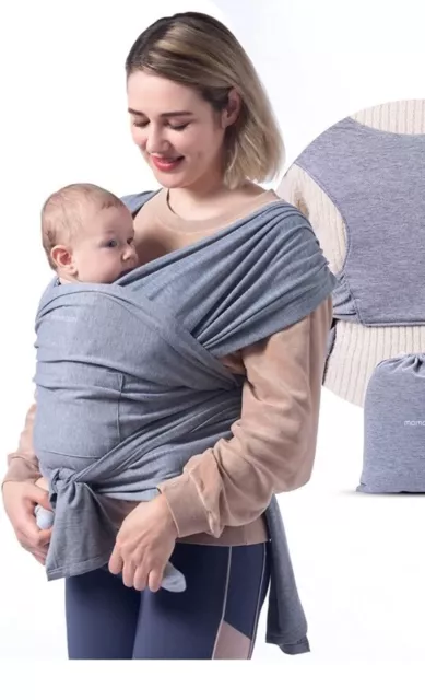 NEW MOMCOZY Baby Wrap Carrier Sling, Infant Newborns Up To 50lbs Grey  ShipsFREE