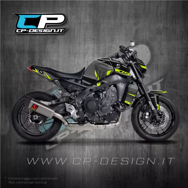 Kit Grafiche per Yamaha MT 09 2021 2022 FLUO Replica stickers decals  Race naked