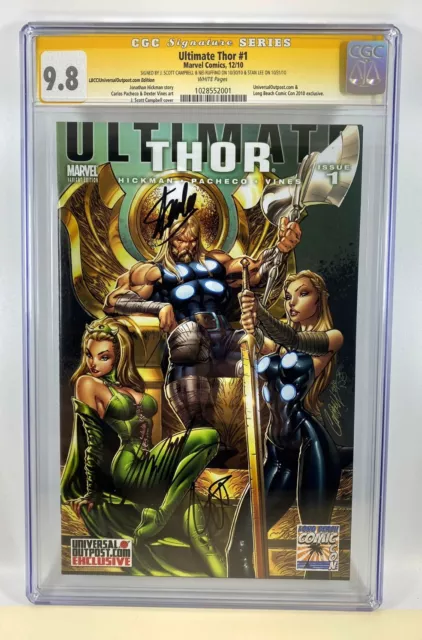 Ultimate Thor #1 Rupps Exclusive J Scott Campbell & Stan Lee Cgc Ss 9.8 Marvel