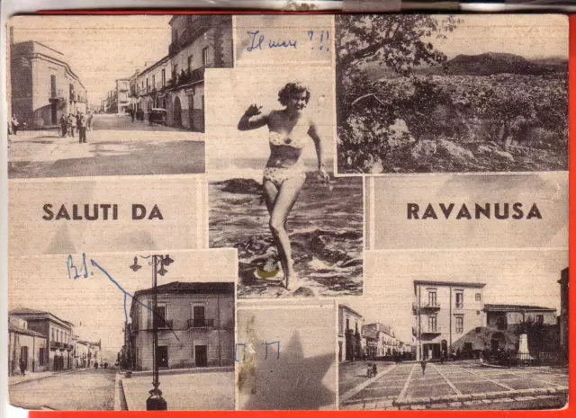 Cartolina Ravanusa   Fg Viaggiata 1957 Saluti Vedute