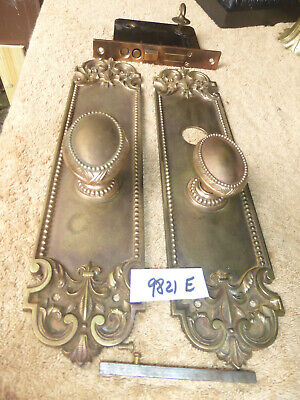 Vintage Antique Extra Large Brass Bronze Entry Door Hardware Set 9821 E