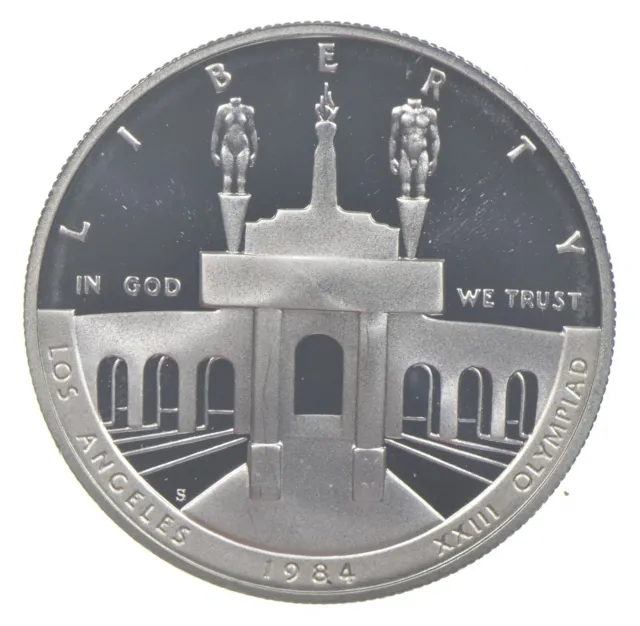 1984-S Proof LA Olympics Commemorative Silver Dollar $1 *0408