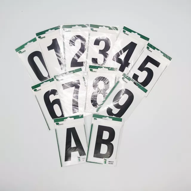 Wheelie Bin House Numbers Self Adhesive Vinyl Labels Number 0 - 9 and A  B