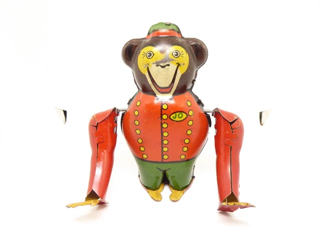 Singe Acrobate Joustra – Jouet Ancien En Tôle à Remonter – Collection – Très Bon état