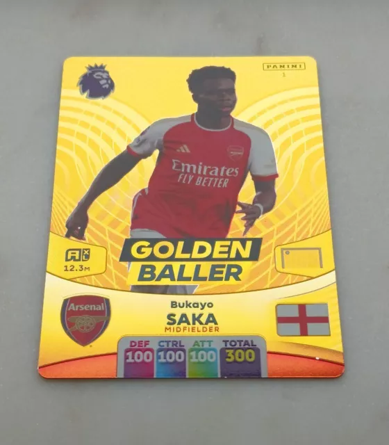 PANINI ADRENALYN XL Premier 2024 BUKAYO SAKA GOLDEN BALLER Card 1 1.