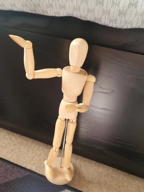 Wooden Poseable Jointed Man Mannequin 32cms