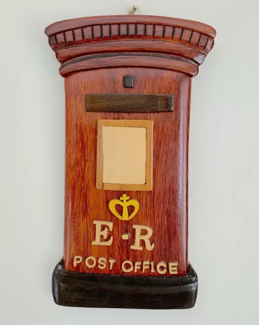 Vintage Hand Carved Letter Post Box Mailbox Wall Plaque Handmade Home Decor Gift