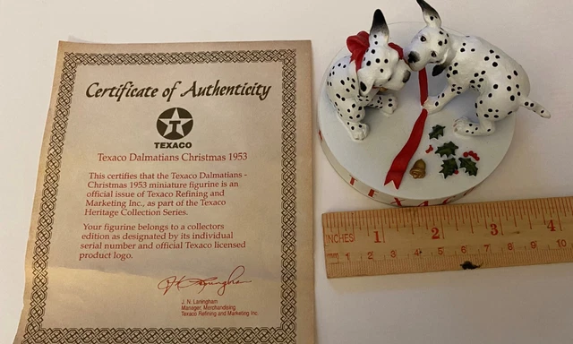 paper weight Texaco Dalmatians Christmas 1953 limited collectors edition 1990s