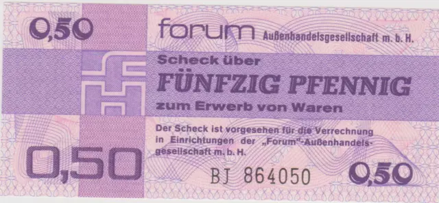 DDR-Forum, Aussenhandelsgesellschaft m.b.H. fünfzig Pfennig, selten, BJ 864050.