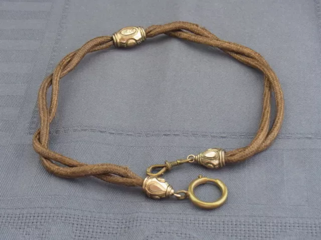 schöne alte Taschenuhrkette Haarkette ca.um 1860