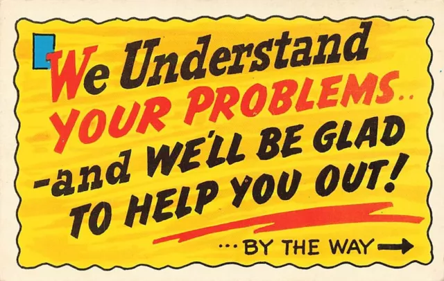 Postcard Comic We Understand You Problems