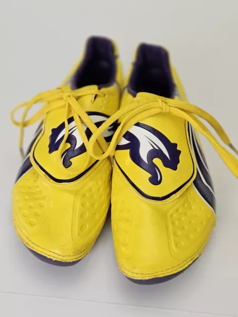 Puma V1.11 i FG Jr Boys Soccer Boots Firm Ground Yellow Purple Size 4.5...