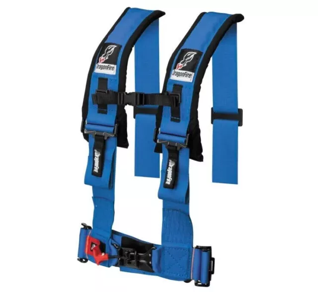 DragonFire Racing Blue H-Style 3" Buckle Harness Restraints - 521356