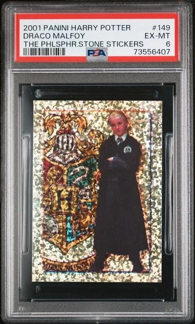 Draco Malfoy 2001 Panini The Philosopher's Stone Stickers PSA 6 #149 Draco Malfoy 2001 Panini The Philosopher's Stone Stickers PSA 6 #149