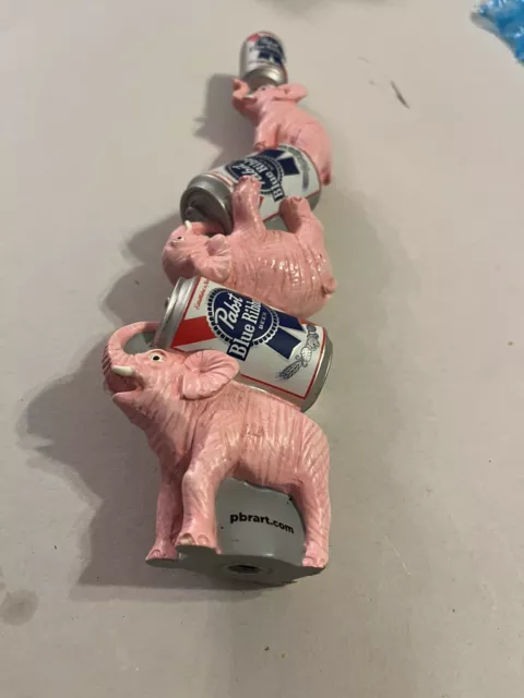 Pabst  Blue Ribbon PBR Pink Elephants PBRart Beer Tap Handle Rare