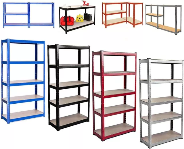 Heavy Duty Metal Garage Shelving Unit 5 Tiers Boltless Utility Storage Racking