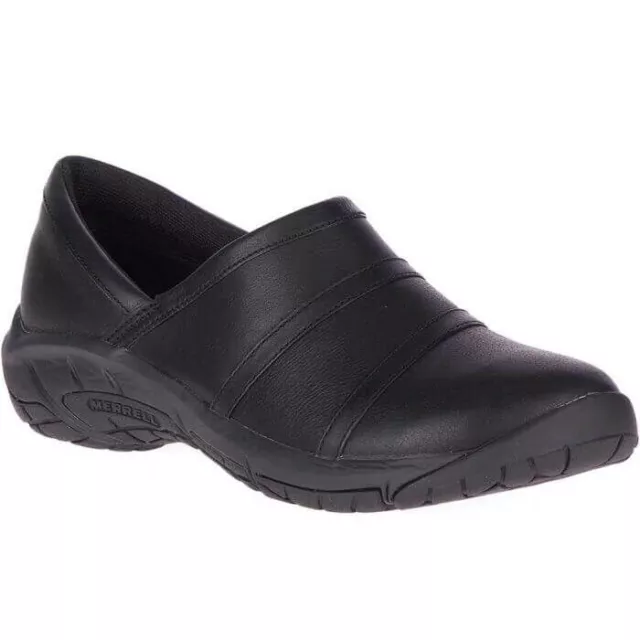 MERRELL WOMEN 6 M Black ENcore Moc 4 Slip Resistant Slip On Work Shoes ...