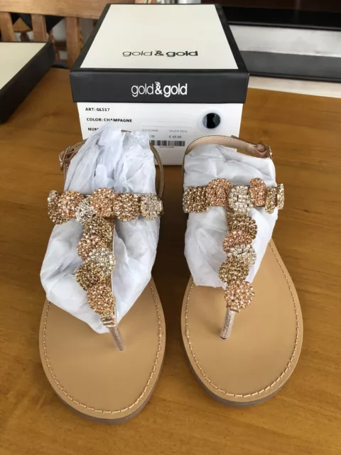 SANDALO INFRADITO GIOIELLO Positano Color Champagne Taglia 36 EUR