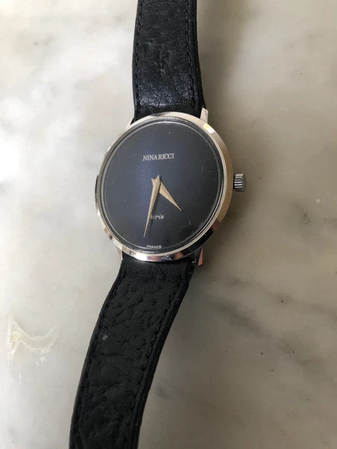 Montre Bracelet Automatique Homme Nina Ricci Vintage - Modèle à Guichet - XXème Siècle - Occasion