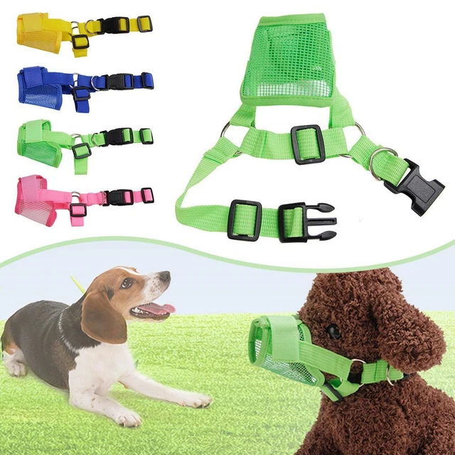 Adjustable Pet Dogs Muzzle Mouth Cover Mesh Mask No-Barking Anti Bite Chew
