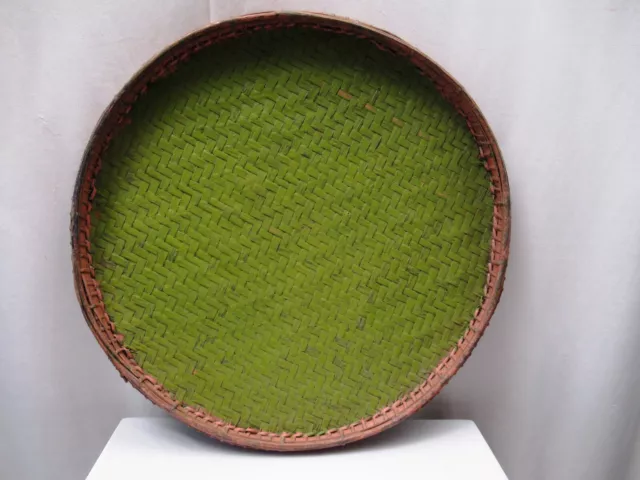 Antique Burmese Basketry Sieve for Rice And Sesame for Kitchen Burma painted " 4