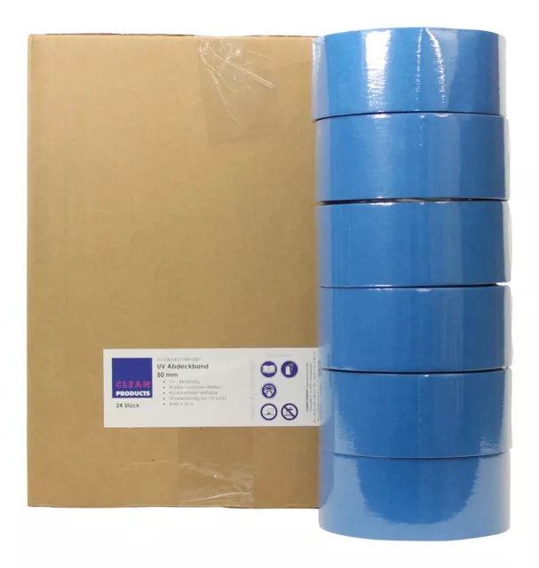 CLEANPRODUCTS UV-beständiges Abdeckband-Klebeband 50 mm x 50 m, bis 110 Grad - 2 3