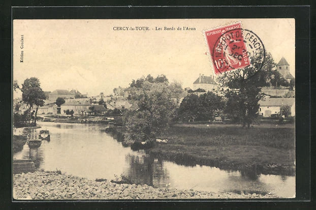 CPA Cercy-la-Tour, Les Bords de l´Aron