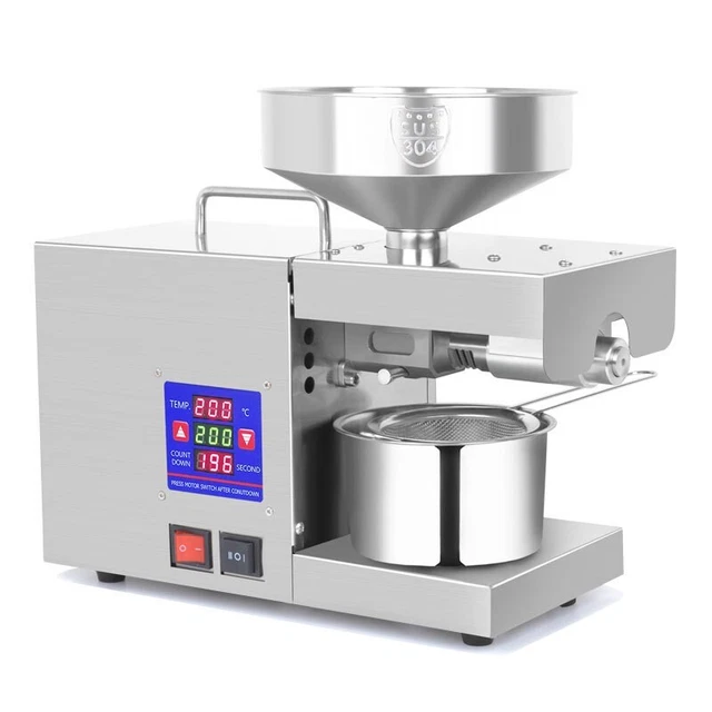 Automatic Oil Press Machine Cold/Hot Press Extractor Organic Oil Expe 110V-250V