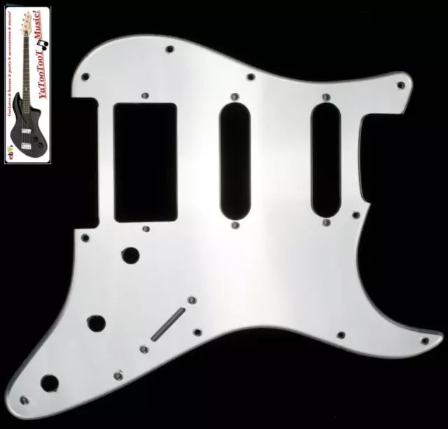 NEW PICKGUARD STRATOCASTER HSS silver mirror pour guitare strat