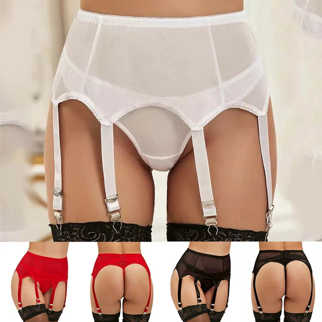 Reggicalze Taglie Forti Con Bustino E Perizoma - Lingerie Sexy In Pizzo Con 6 Clip Regolabili - Foto 10