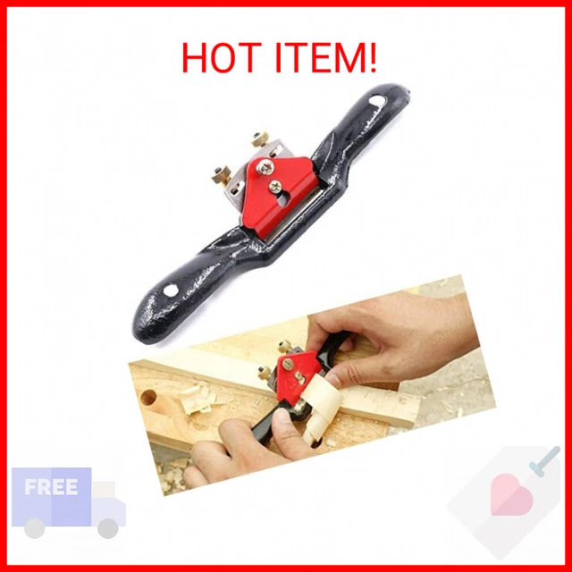 Swpeet 10'' Adjustable SpokeShave with Flat Base, Metal Blade Wood Working Hand