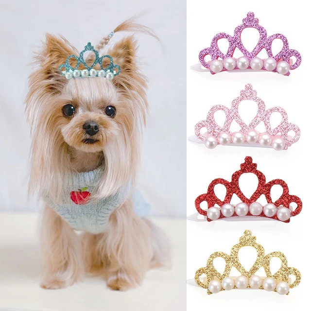 Tocado Gato Aseo Forma de Corona Moño Horquilla Clip para el Cabello Perro Moño