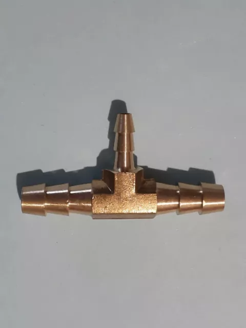 Reducer Brass Barb Tee Piece 1/4 - 1/8 - 1/4 Adapter Fitting,Hf-3914R040220